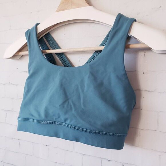 Lululemon Energy Bra Braided Sea Green Size 4 Luxtreme Activewear Gym Run Womens - Picture 3 of 9